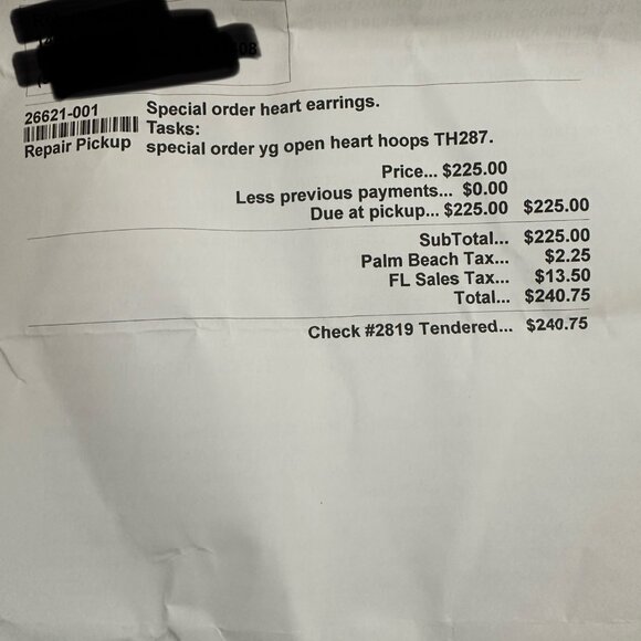 Gold Heart Earrings - Picture 5 of 5